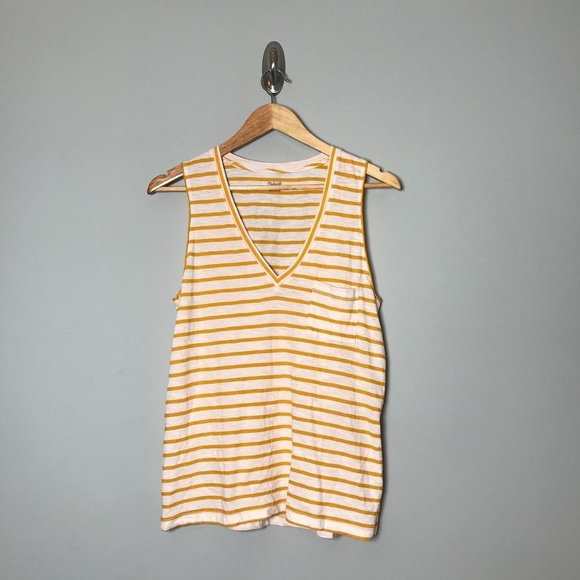 NWT Madewell Whisper Cotton V-Neck Pocket Tank M - Picture 6 of 8